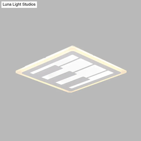 Acrylic Square Flushmount Led Ceiling Light In Warm/White With Modernist Design