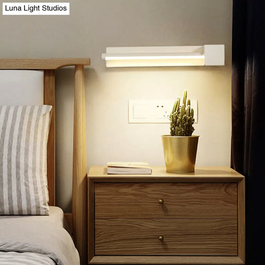 Adjustable Acrylic Linear Wall Sconce Led Light Fixture - Black/White Warm/White