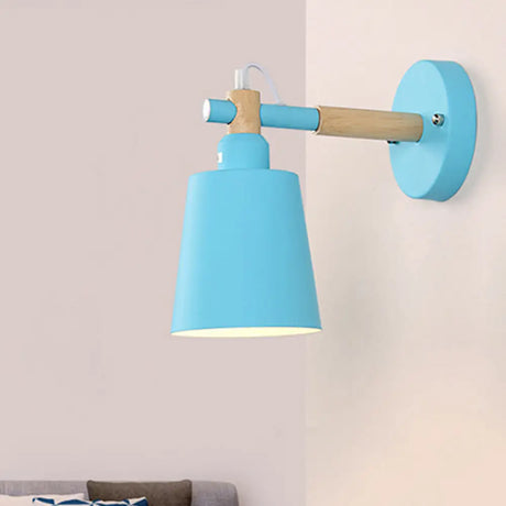 Adjustable Angle Candy-Colored Sconce Light: Macaron Metal Lamp For Shops Blue