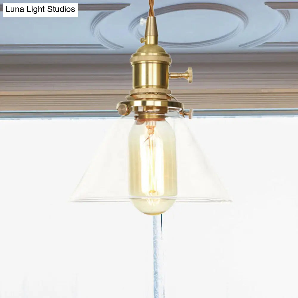 Clear Glass Cone Pendant Light Height Adjustable 1 Ideal For Kitchen