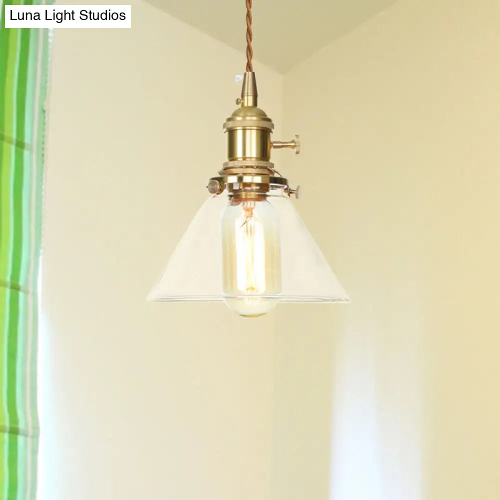 Clear Glass Cone Pendant Light Height Adjustable 1 Ideal For Kitchen