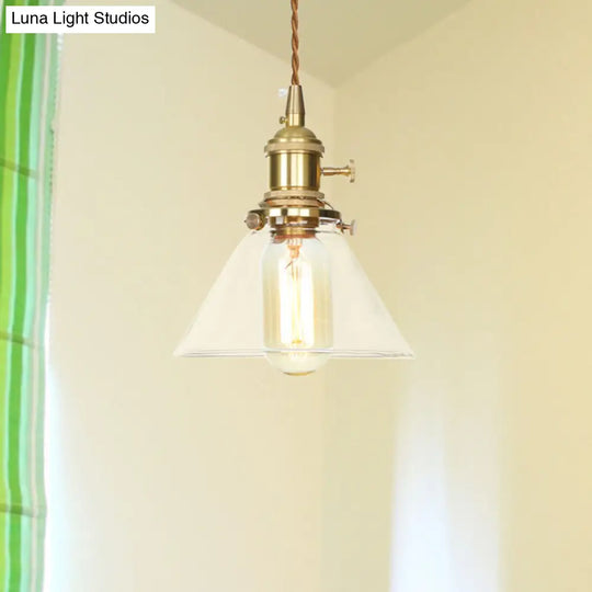 Clear Glass Cone Pendant Light Height Adjustable 1 Ideal For Kitchen