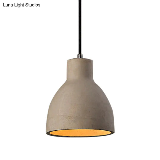 Adjustable Cord Industrial Pendant Lighting In Grey - 6.5/8.5/10.5 Diameter Barn/Cylinder/Dome Shape