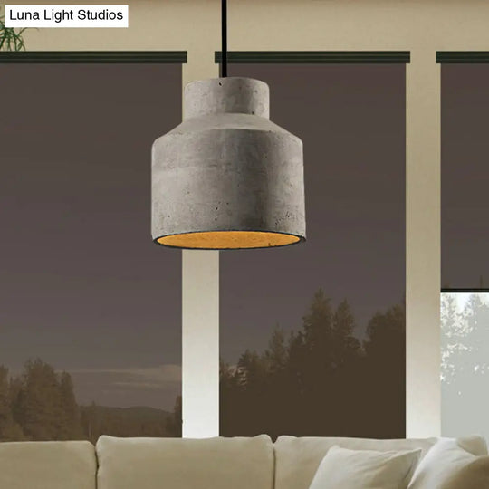 Adjustable Cord Industrial Pendant Lighting In Grey - 6.5/8.5/10.5 Diameter Barn/Cylinder/Dome Shape