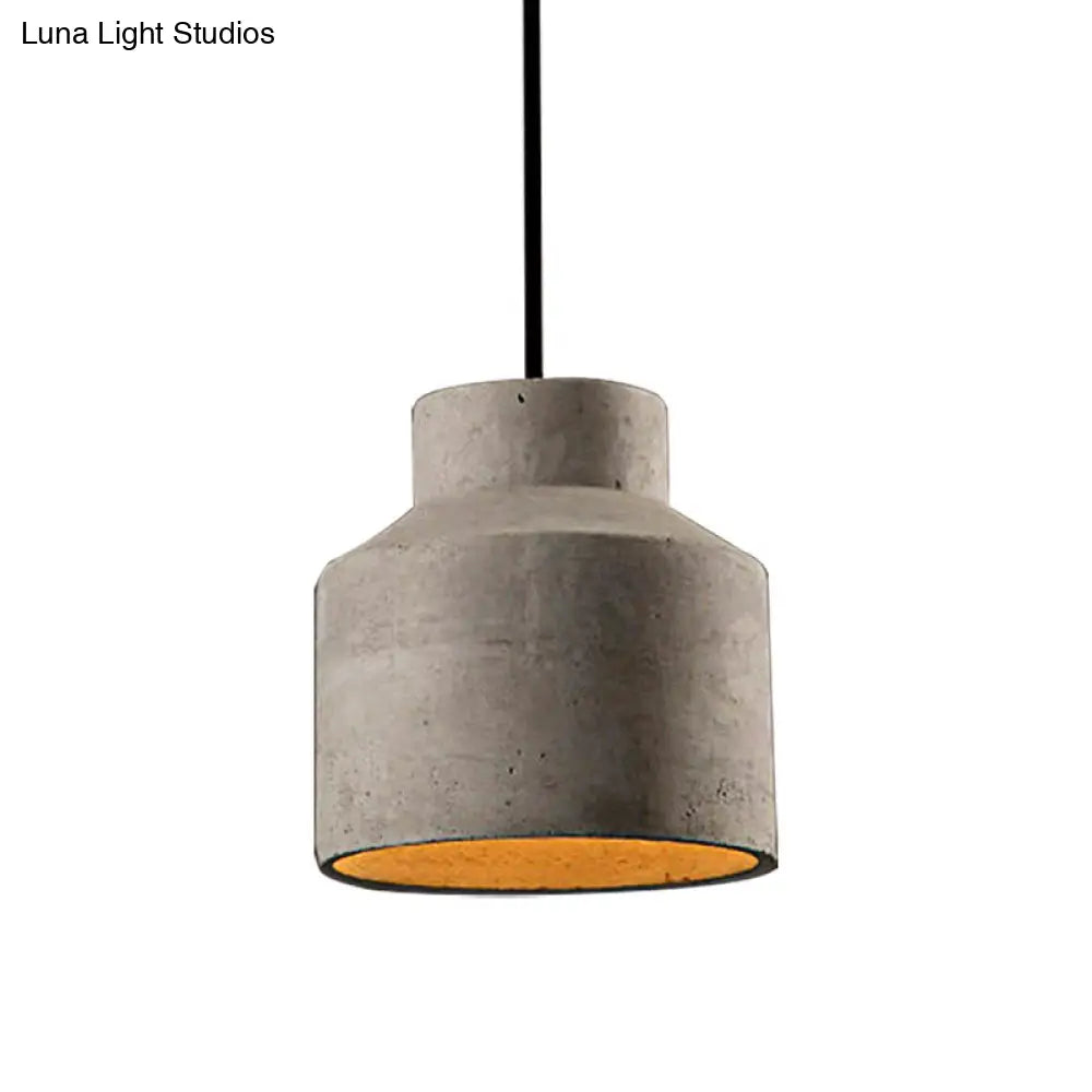 Adjustable Cord Industrial Pendant Lighting In Grey - 6.5/8.5/10.5 Diameter Barn/Cylinder/Dome Shape