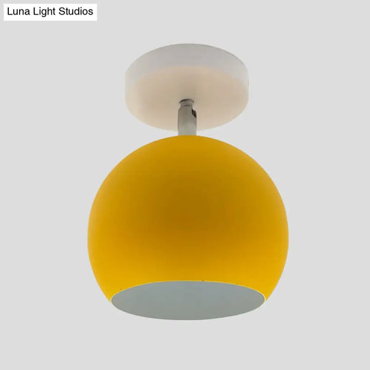 Adjustable Half Sphere Flush Mount Macaron Aluminum Lighting Fixture - Small | 1 Bulb