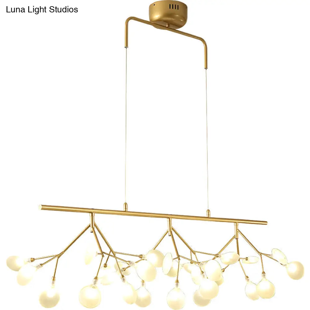 Adjustable Hanging Cord Island Lighting - Contemporary Firefly Metal Pendant With 27 Lights For