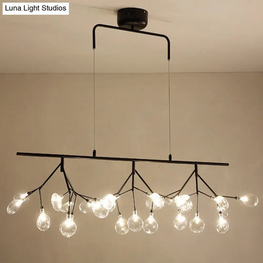 Adjustable Hanging Cord Island Lighting - Contemporary Firefly Metal Pendant With 27 Lights For