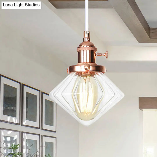 Height Adjustable Industrial Hanging Pendant Light - 1-Light Indoor Black/Bronze/Brass Finish With