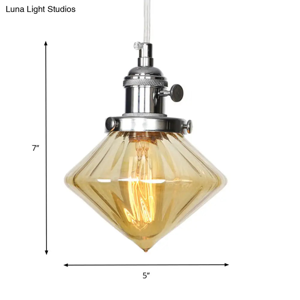 Height Adjustable Industrial Hanging Pendant Light - 1-Light Indoor Black/Bronze/Brass Finish With