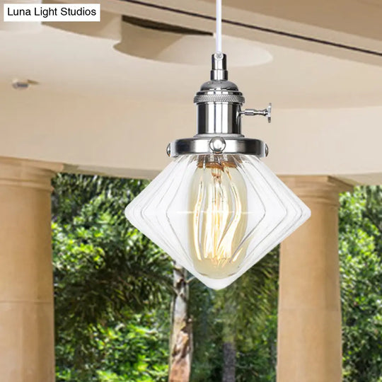 Height Adjustable Industrial Hanging Pendant Light - 1-Light Indoor Black/Bronze/Brass Finish With