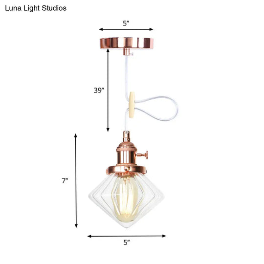 Height Adjustable Industrial Hanging Pendant Light - 1-Light Indoor Black/Bronze/Brass Finish With