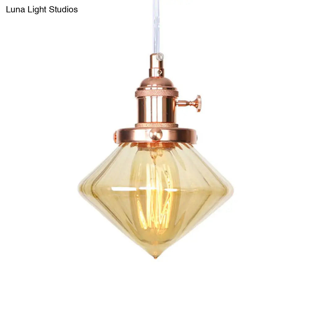 Height Adjustable Industrial Hanging Pendant Light - 1-Light Indoor Black/Bronze/Brass Finish With