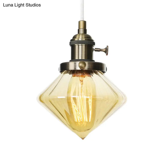 Height Adjustable Industrial Hanging Pendant Light - 1-Light Indoor Black/Bronze/Brass Finish With