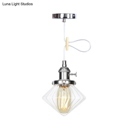 Height Adjustable Industrial Hanging Pendant Light - 1-Light Indoor Black/Bronze/Brass Finish With