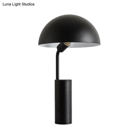Adjustable Iron Domed Macaron Desk Lamp With Black/Light Green Finish
