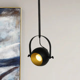 Adjustable Led Dome Pendant Spotlight In Antiqued Black Finish - With Handle