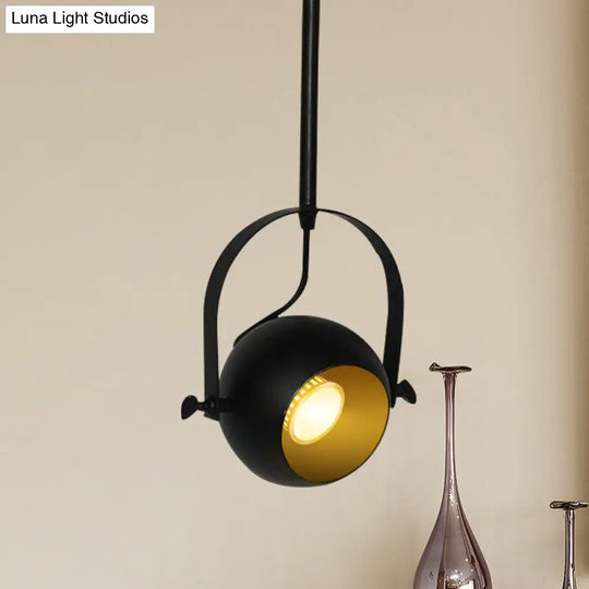 Adjustable Led Dome Pendant Light In Antiqued Black Metallic Finish