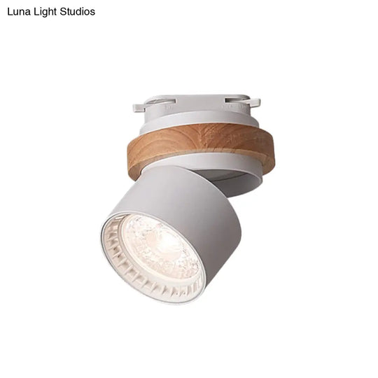 Adjustable Led Grey/Green/White Flush Mount: Modern Metallic Cylindrical Lighting In Macaron Style