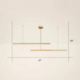 Adjustable Metal Line Art Led Pendant Lamp For Minimalist Bedroom Ceiling 2 / Gold Warm