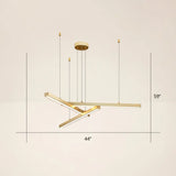 Adjustable Metal Line Art Led Pendant Lamp For Minimalist Bedroom Ceiling 3 / Gold White