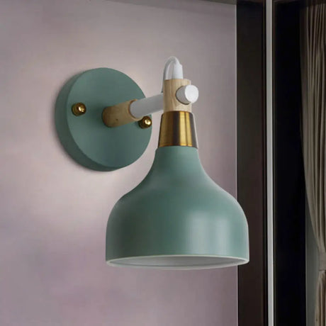 Adjustable Metal Onion Wall Light - Nordic Sconce Lighting For Bathroom In Candy Color Green
