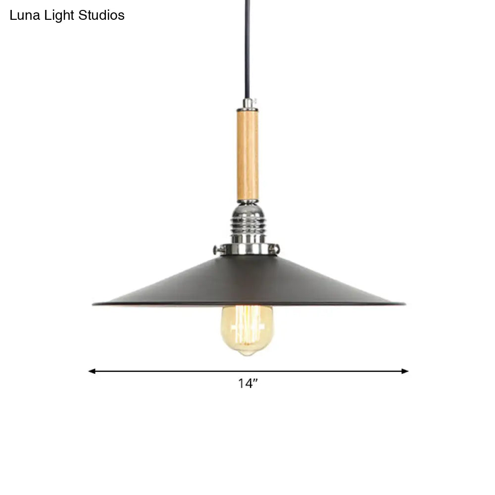 Adjustable Metallic Saucer Pendant Light - Industrial Ceiling Hanging For Kitchen