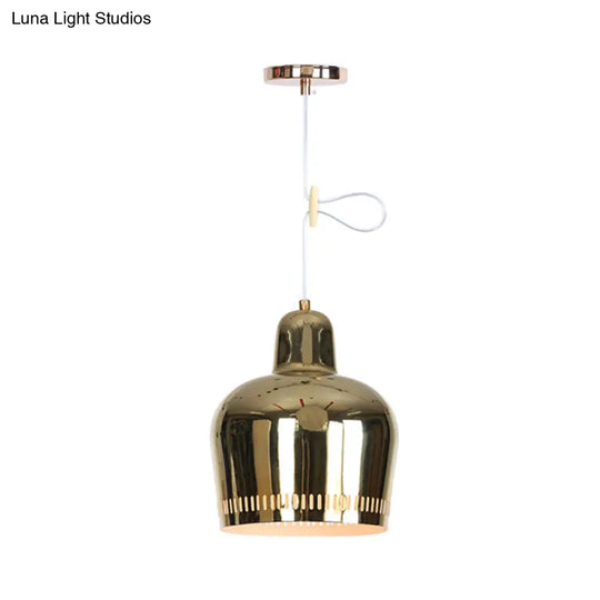 Adjustable Modern Mirror Bell Pendant Lamp - Sleek Single Hanging Light For Living Room