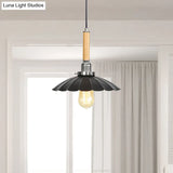 Adjustable Scalloped Pendant Light For Dining Table - 1-Light Indoor Fixture