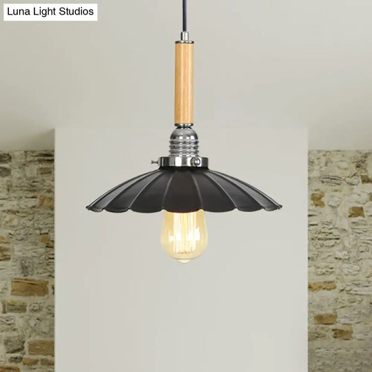 Adjustable Cord Scalloped Pendant Light - Indoor Lighting Fixture For Dining Table
