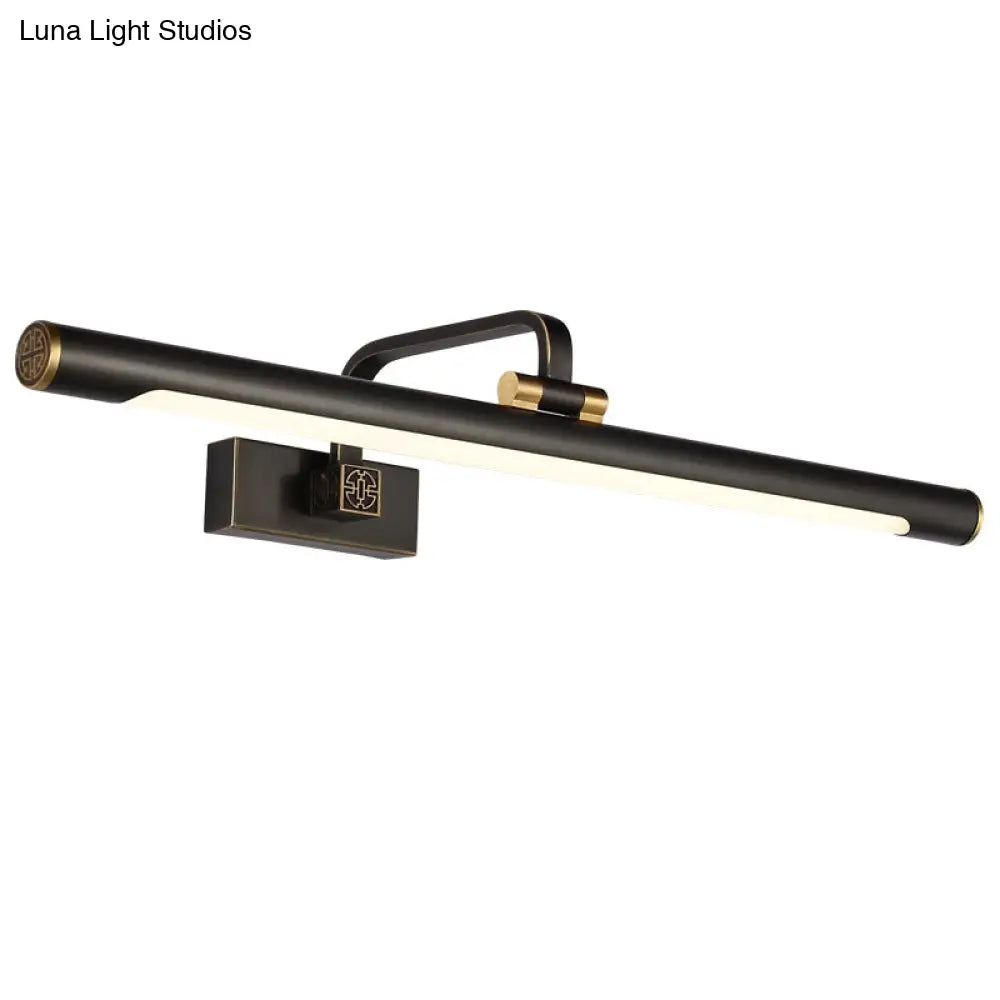 Adjustable Tubular Led Vanity Mirror Light - Traditional Black Metal Wall Lighting