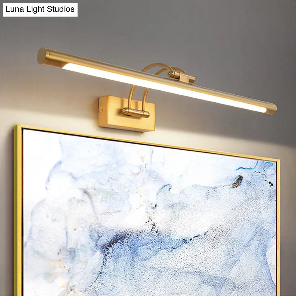 Adjustable Tubular Led Wall Sconce Vanity Light With Minimalistic Design And Plastic Shade