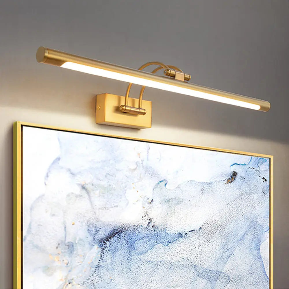 Adjustable Tubular Led Wall Sconce Vanity Light With Minimalistic Design And Plastic Shade