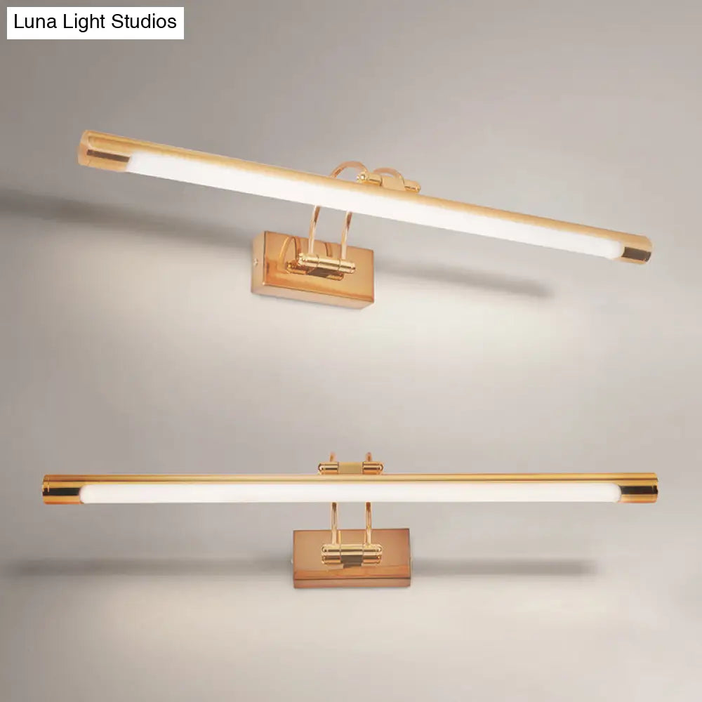 Adjustable Tubular Led Wall Sconce Vanity Light With Minimalistic Design And Plastic Shade