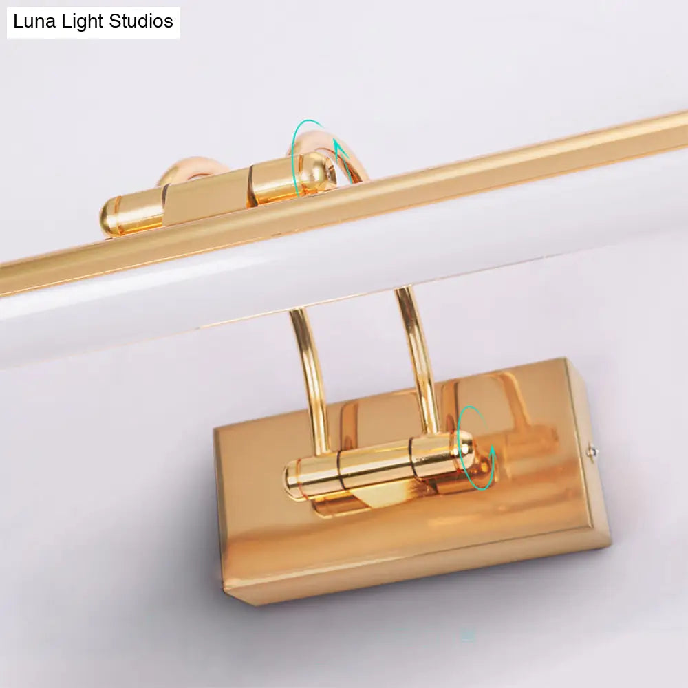 Adjustable Tubular Led Wall Sconce Vanity Light With Minimalistic Design And Plastic Shade