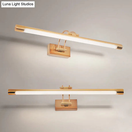 Adjustable Tubular Led Wall Sconce Vanity Light With Minimalistic Design And Plastic Shade