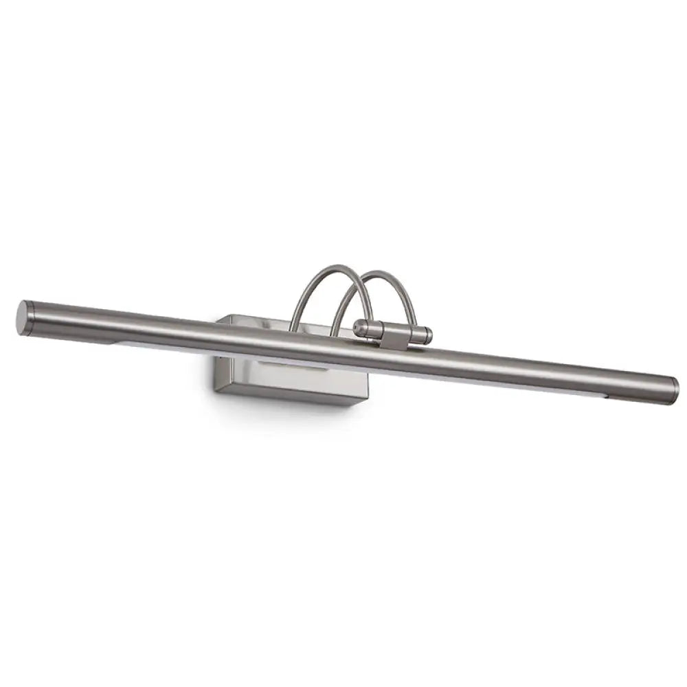 Adjustable Tubular Led Wall Sconce Vanity Light With Minimalistic Design And Plastic Shade Silver