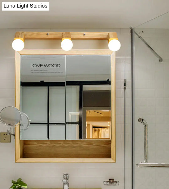 Adjustable Wooden Vanity Mirror Light: Modern Sconce For Bathroom