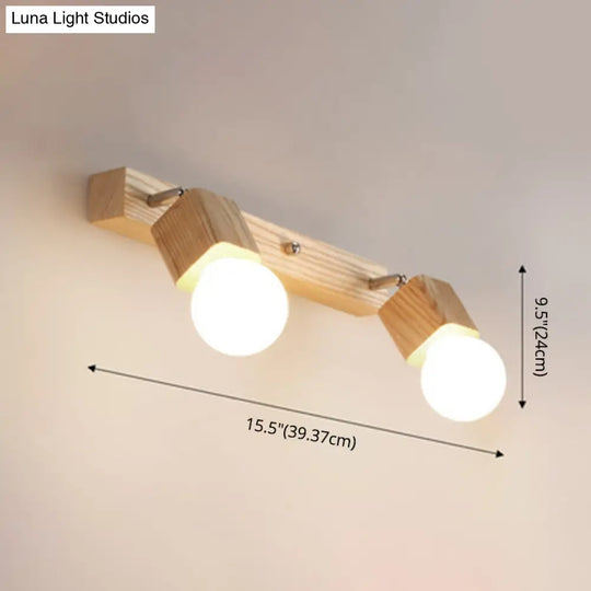 Adjustable Wooden Vanity Mirror Light: Modern Sconce For Bathroom