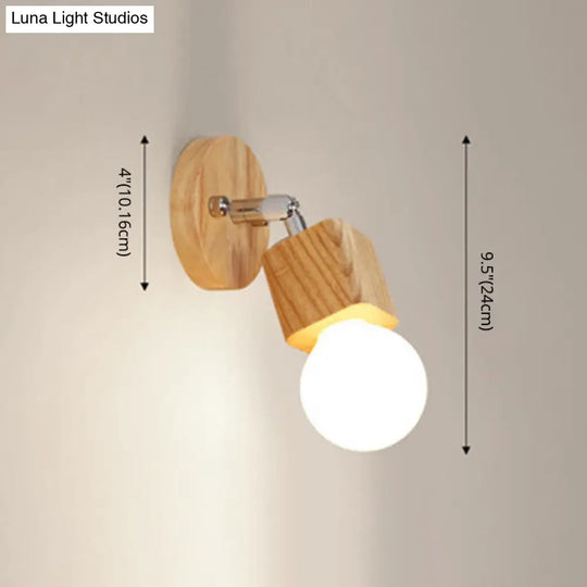 Adjustable Wooden Vanity Mirror Light: Modern Sconce For Bathroom
