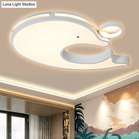 Adorable Acrylic Dolphin Led Ceiling Light - Perfect For Baby Room Or Kindergarten! White / Warm