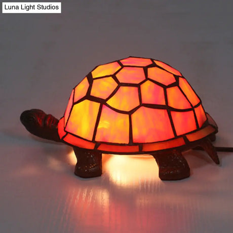 Adorable Turtle Table Lamp: Baroque Stained Glass Night Light For Kids Bedroom