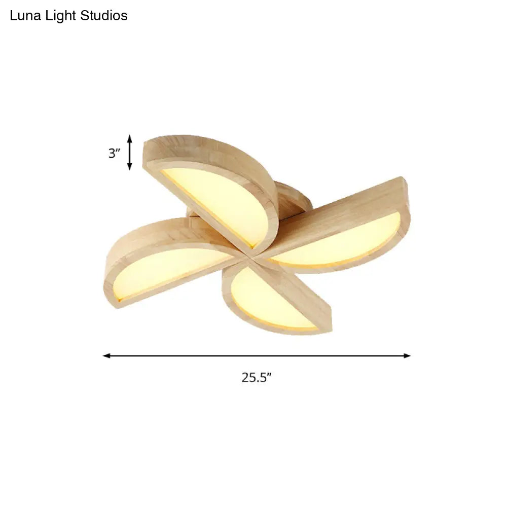 Adorable Wood Toy Windmill Ceiling Light For Kids Bedroom
