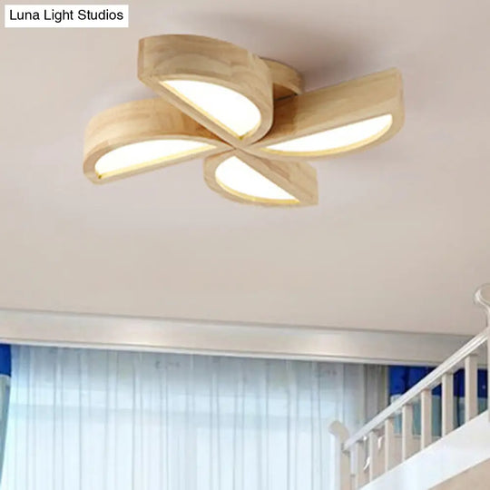 Adorable Wood Toy Windmill Ceiling Light For Kids Bedroom / 19.5 White
