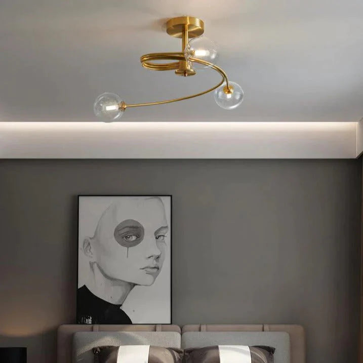 Aimee - Nordic Creative Rotate Schlafzimmer Zimmer Lampe Zimmer Kupfer Deckenleuchte