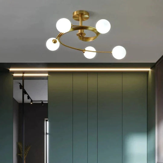 Aimee - Nordic Creative Rotate Schlafzimmer Zimmer Lampe Zimmer Kupfer Deckenleuchte