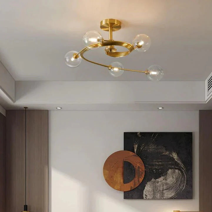 Aimee - Nordic Creative Rotate Schlafzimmer Zimmer Lampe Zimmer Kupfer Deckenleuchte
