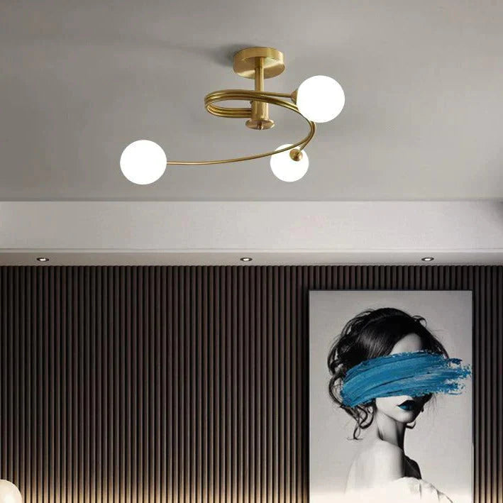 Aimee - Nordic Creative Rotate Schlafzimmer Zimmer Lampe Zimmer Kupfer Deckenleuchte