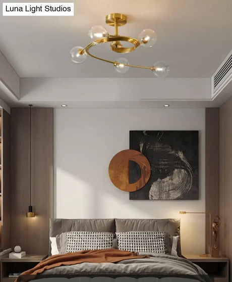 Aimee - Nordic Creative Rotate Bedroom Room Lamp Room Copper Ceiling Lamp Ceiling