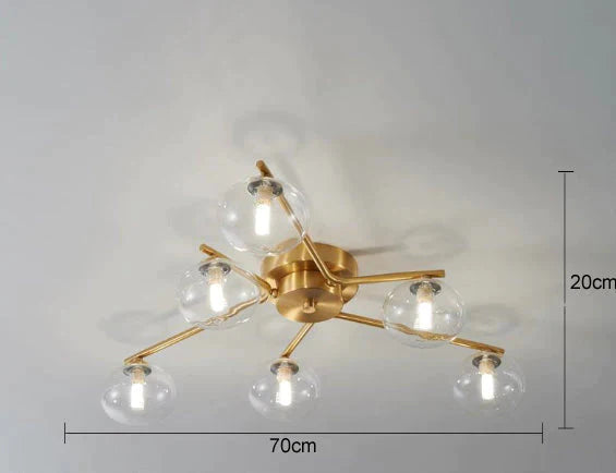 Aimee - Nordic Creative Rotate Schlafzimmer Zimmer Lampe Zimmer Kupfer Deckenleuchte
